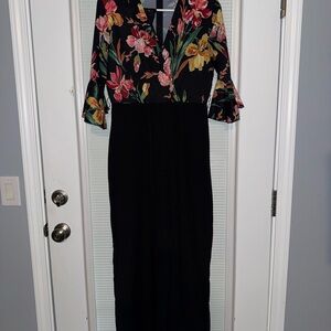 Floral Black Romper